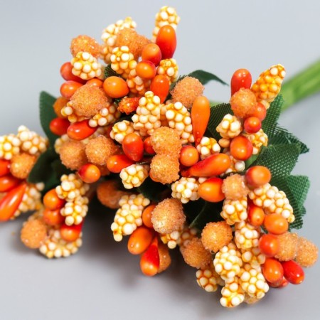Flowers for decorating "inflorescence" Orange 1 bouquet = 12 colors 8.5 cm-2