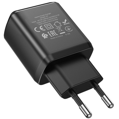 The network charger Hoco N7, 2 USB - 2.1 A, MicroUSB 1 m cable, black-5