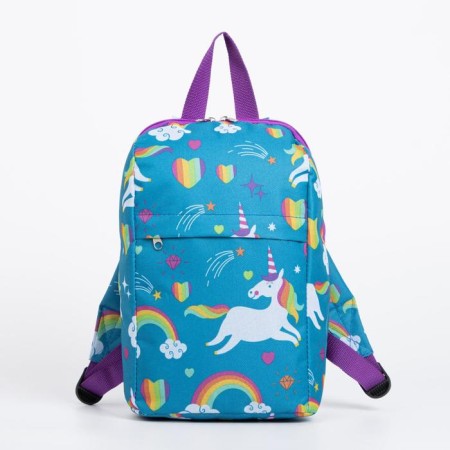 Baby backpack on lightning, 2 outer pockets, blue color-2