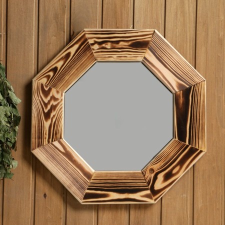 Enemy mirror, pine, firing, 53 × 53 cm
