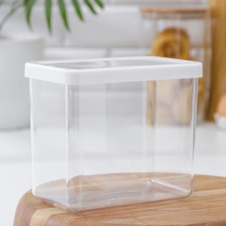 Container for bulk products "Step", 1.7 l, 16 × 10 × 14 cm, white color