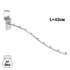 Crohgstein for economy panels, curved, 9 balls, l = 42 cm, color chromium