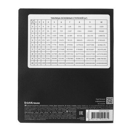 Subject notebook, 48 sheets, cage, computer science Erichkrause "Persons", plastic cover silk-screen covers, Blok Offset 100%, information block-5