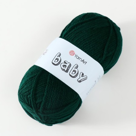 Yarn "Baby" 100% acrylic 150m/50g (590 dark green)-1