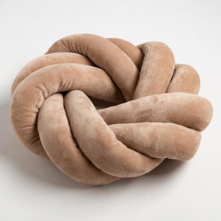 The pillow is "Ethel", d = 33cm, dark beige color, velor-3