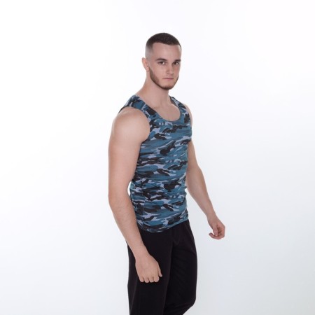 T -shirt male, blue color/camouflage, size 48-1