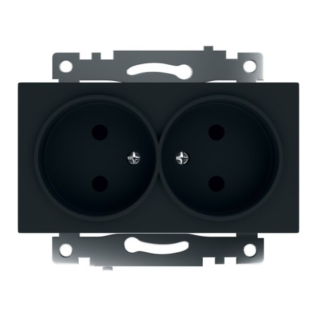 2-seater socket with a protective curtain (mechanism) b/h, 250V, 10A, Catherine series, GLS10-7113-05, 1022737-1