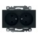 2-seater socket with a protective curtain (mechanism) b/h, 250V, 10A, Catherine series, GLS10-7113-05, 1022737