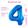 Foil ball 40 "Number 4", Blue Slim color