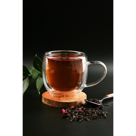 Glass mug with double walls Magistro Duo, 200 ml, 12 × 8.5 × 7.5-5
