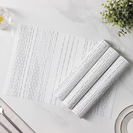 Set of serving napkins on the table "Yang", 4 pcs, 30 × 45 cm, white color-3