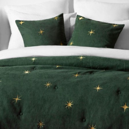Cover with pillowcases "Belli", size 230x250 cm, emerald color-2