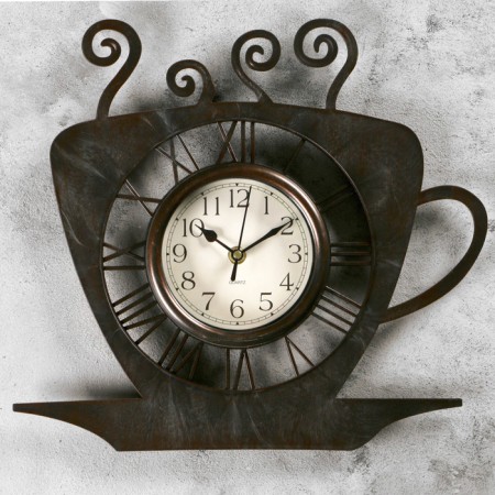 Wall clock, series: kitchen, "coffee cup", d-13.5 cm, 31 x 33 cm