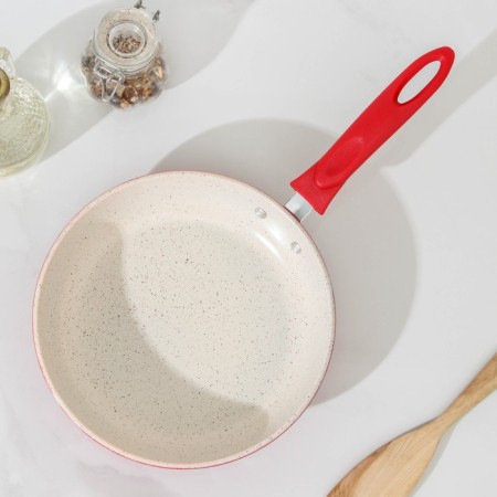 Sleek pan, d = 20 cm, plastic handle, anti -stick coating, red color-1