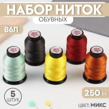 A set of shoe threads No. 3, 86l, 250 m, color mix
