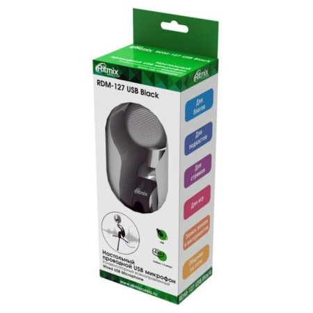 Microphone Ritmix RDM-127, 50-16000 Hz, USB, 1.5 m, black-4