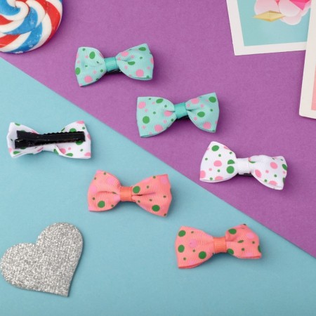 Hair clip "Bow" peas, 4.5 cm, mix-1