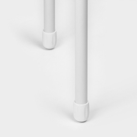 Stool with plastic seat, white color-2