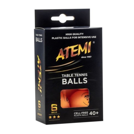 ATEMI 3 table tennis balls, orange color, 6 pcs-1