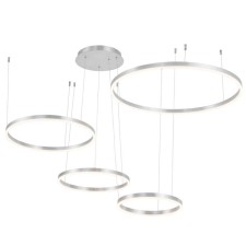 Светильник подвесной светодиодный Planetary 4xLED 134Вт, размер 80x80x30-130 см, цвет хром