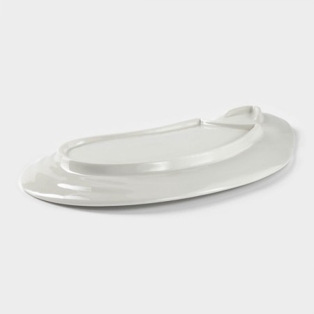 Ceramic dish with sauce "shell", 28 × 15 × 2 cm, white color-2