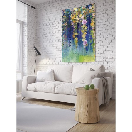 Decorative panel with photo printing "hanging flowers", vertical, size 150x200 cm