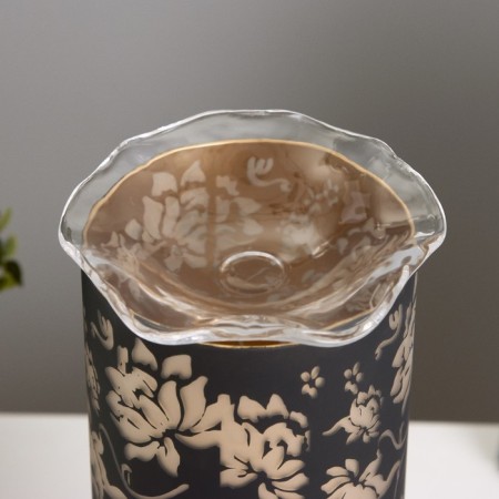 Aroma lace with backlight "Flowers" E14 40W +RGB black 10x10x24.5 cm-5