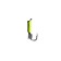 Mormyshka column black, lime abdomen + cube silver 0.3 g