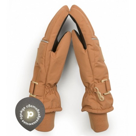 Children's gloves, size 17-18, ocher color-1