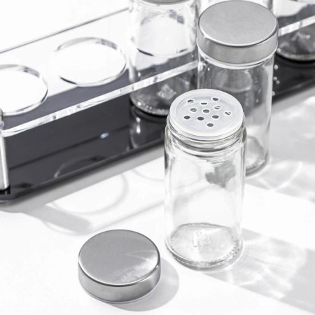 Set for glass spices on the high-tech stand, 90 ml, 33 × 6.7 × 10.5 cm, 4 × 9.5 cm, 6 pcs-1