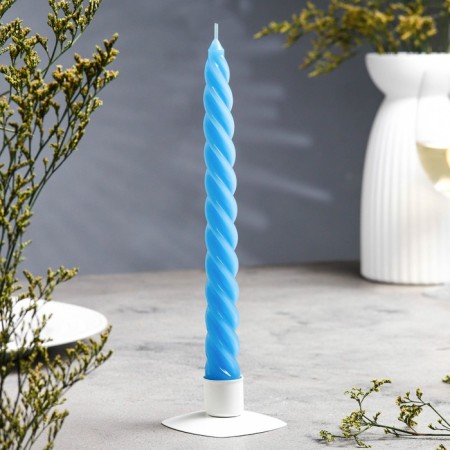 Candle twisted, 2.3x 24.5 cm, 5 hours, 50 g, blue