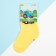 Socks for the boy "Blue Tractor", 14-16 cm, yellow color