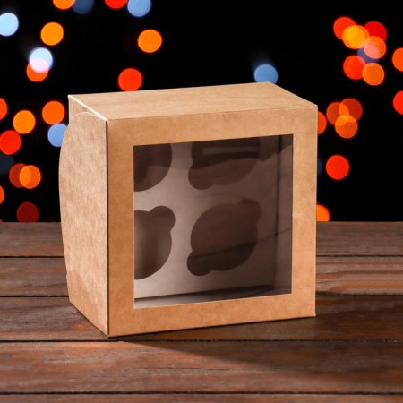 Packaging for 4 mini-drift craft with a window, 13 x 13 x 8 cm