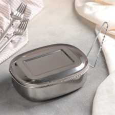 Stainless steel container with a holder, 17 × 13.5 cm