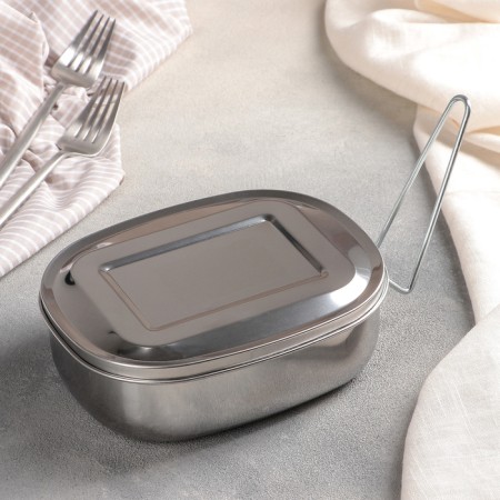 Stainless steel container with a holder, 17 × 13.5 cm
