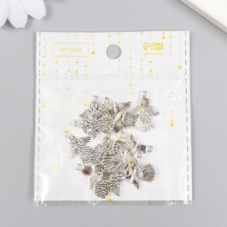 Decor for creativity Metal "Angel in a dress in daisies" Silver G123B734 2.2x1.6 cm-4