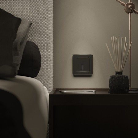 Frame W0012608, 1 Platinum socket, black aluminum-2
