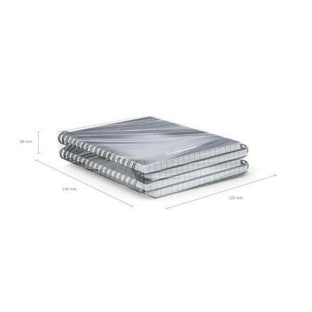 Notebook A6 (120 x 146 mm), 60 sheets in the cage on the crest Erichkrause "Classic", plastic cover, offset unit, white 100%, mix-8