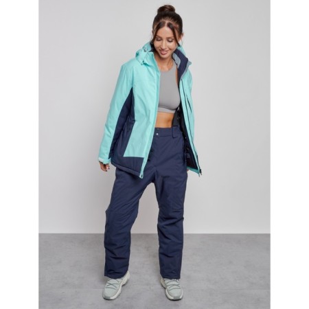 Ski jacket female winter, size 58, turquoise color-11