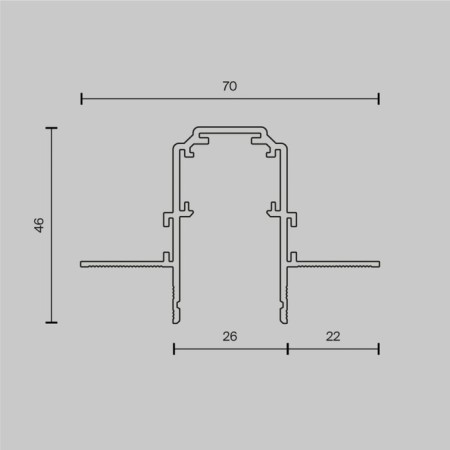 Built-in Technical TRX034-421.12B, 100x7x4.6 cm, black color Black-7