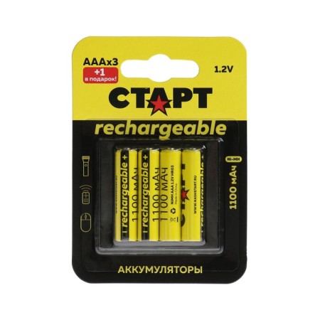 Battery Start, Ni-Mh, AAA, HR03-4BL, 1.2V, 1100 mAh, blister, 3+1 pcs