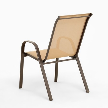Set of garden furniture: table + 2 stools, beige, textile-7