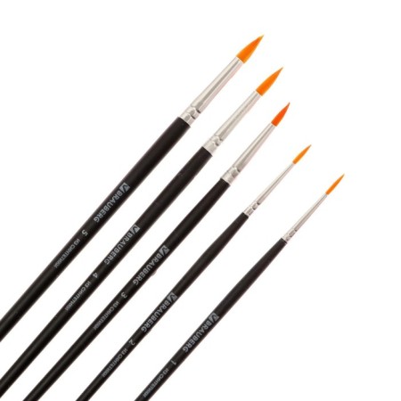Set of brushes, synthetics, 5 pieces, brauberg (round, No. 1, 2, 3, 4, 5), blister-1