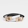 Women's belt, width 1 cm, metal buckle, white color