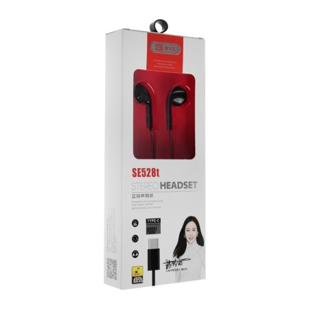 BYZ SE528 headphones, wired, inserts, microphone, Type-C, black-2
