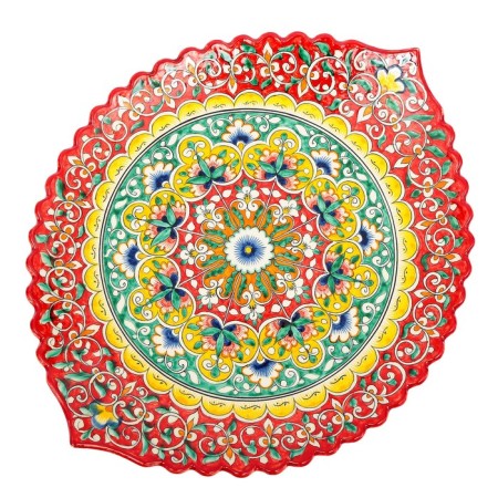 Frog oval rishtan ceramics 42cm red mix-7