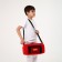 Sports bag with lightning, external pocket, red color