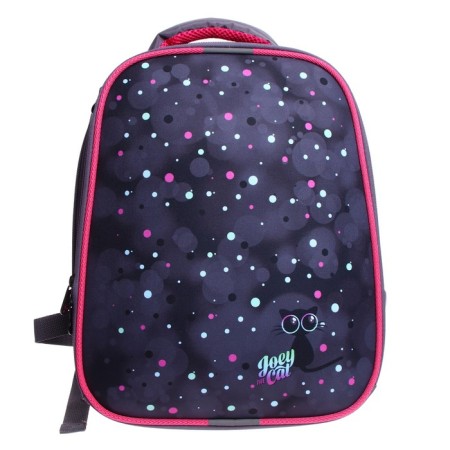 School backpack 38 x 30 x 16 cm, ergonomic back, stavia "cat + peas", gray-2
