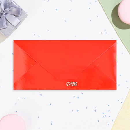 Money envelope "Congratulations!" Golden bow, 16.5x8 cm-2