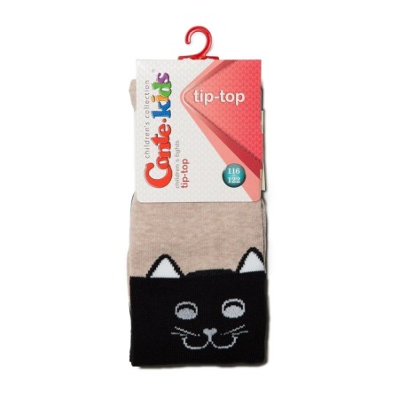 Pantyhose children's CONTE KIDS TIP-Top, height 150-152 cm, black color, beige-1